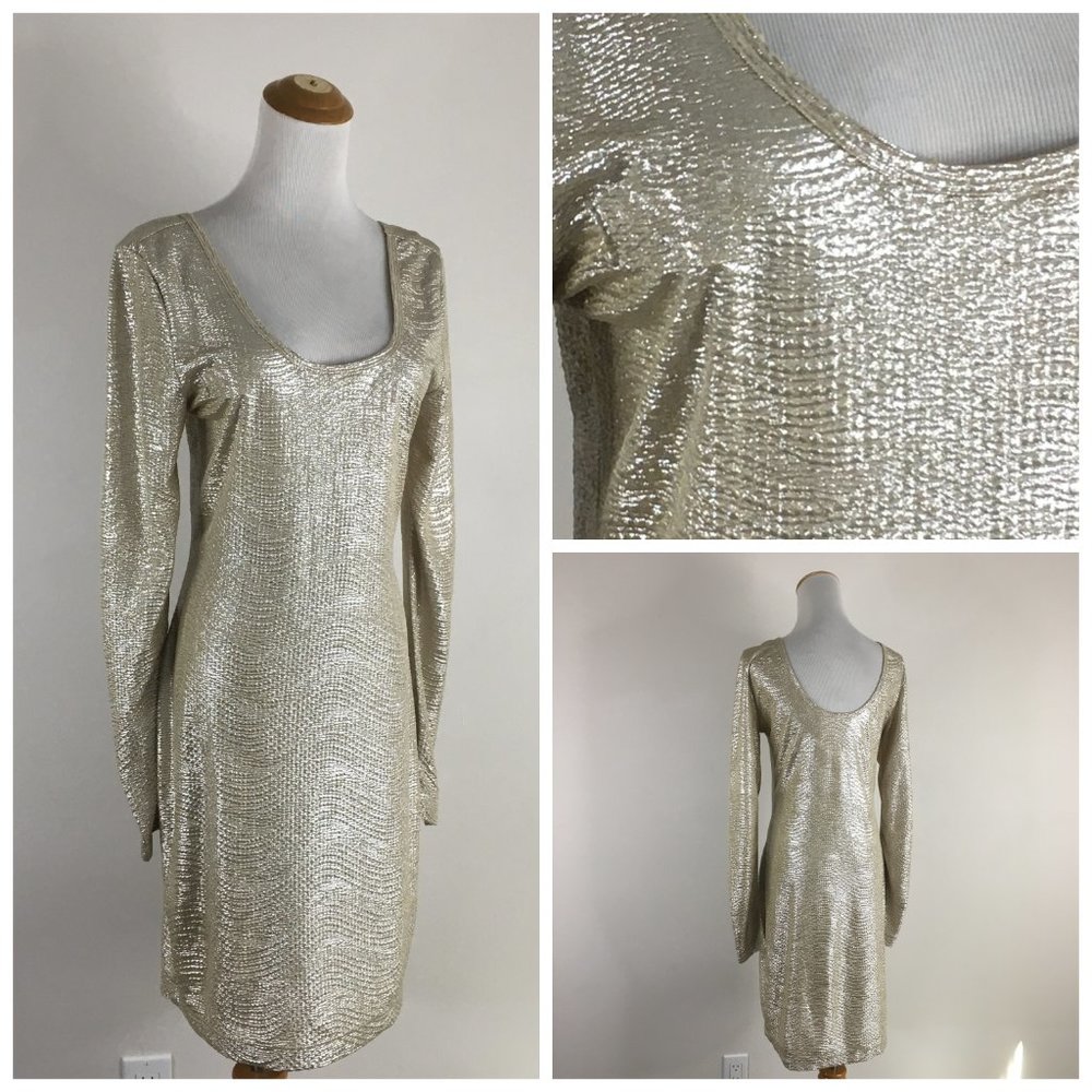 Bcbgeneration Gold Subtle Silver Textured Scoop N… - image 1